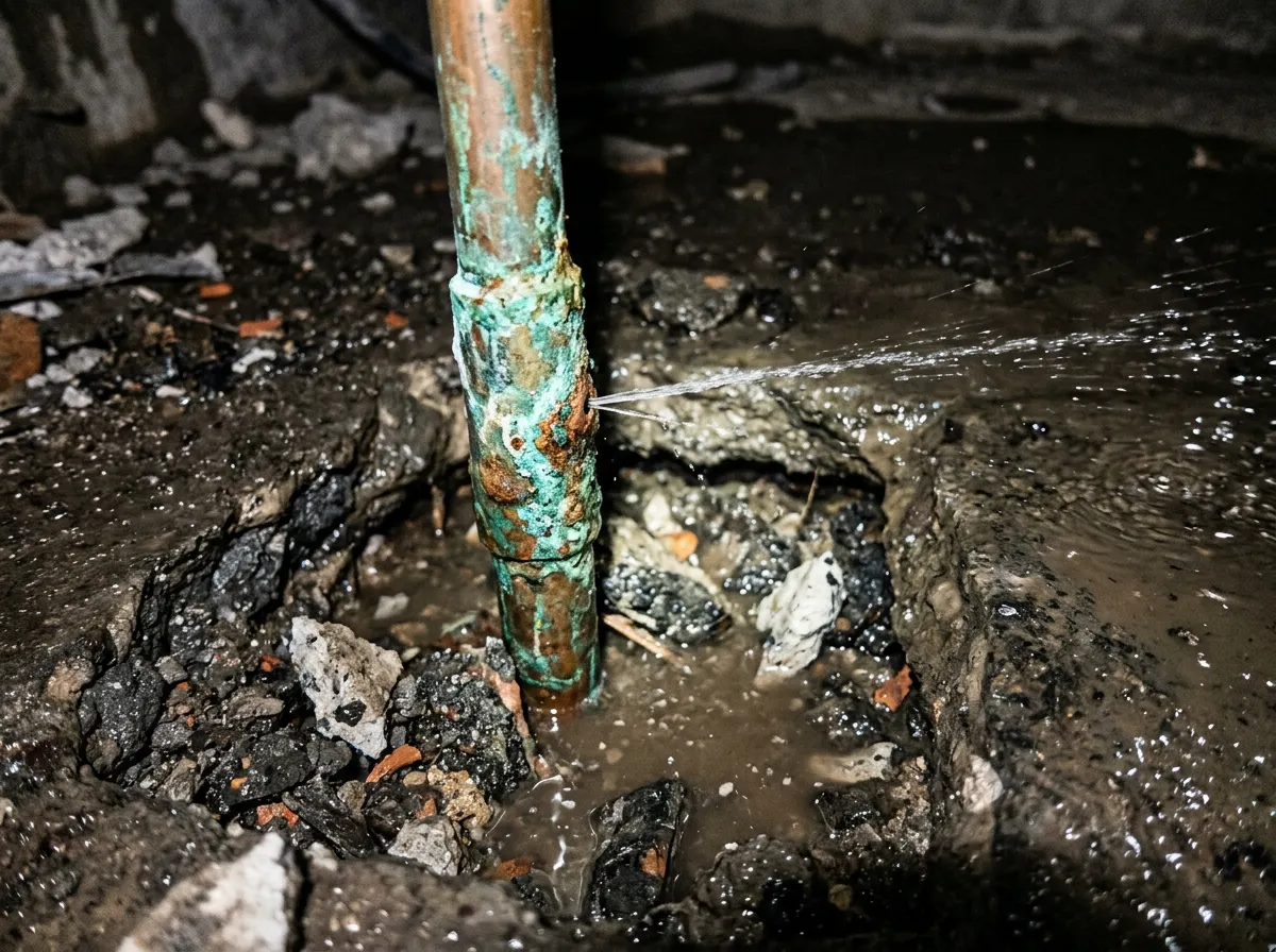 월피동 급수관 누수 현장 사진